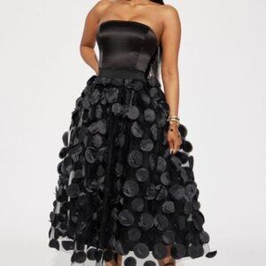 Tina Tulle Midi Dress - Black - 2X